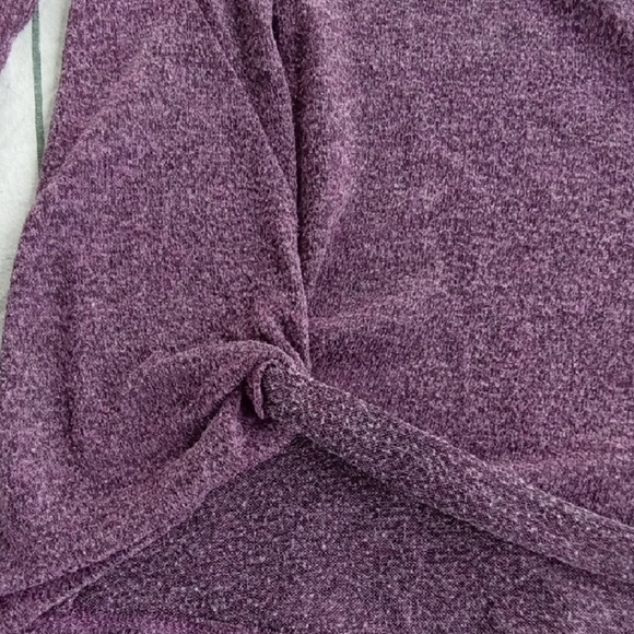 Womans S Wallflower Purple Asymmetrical Long Sleeve Blouse - Picture 3 of 4